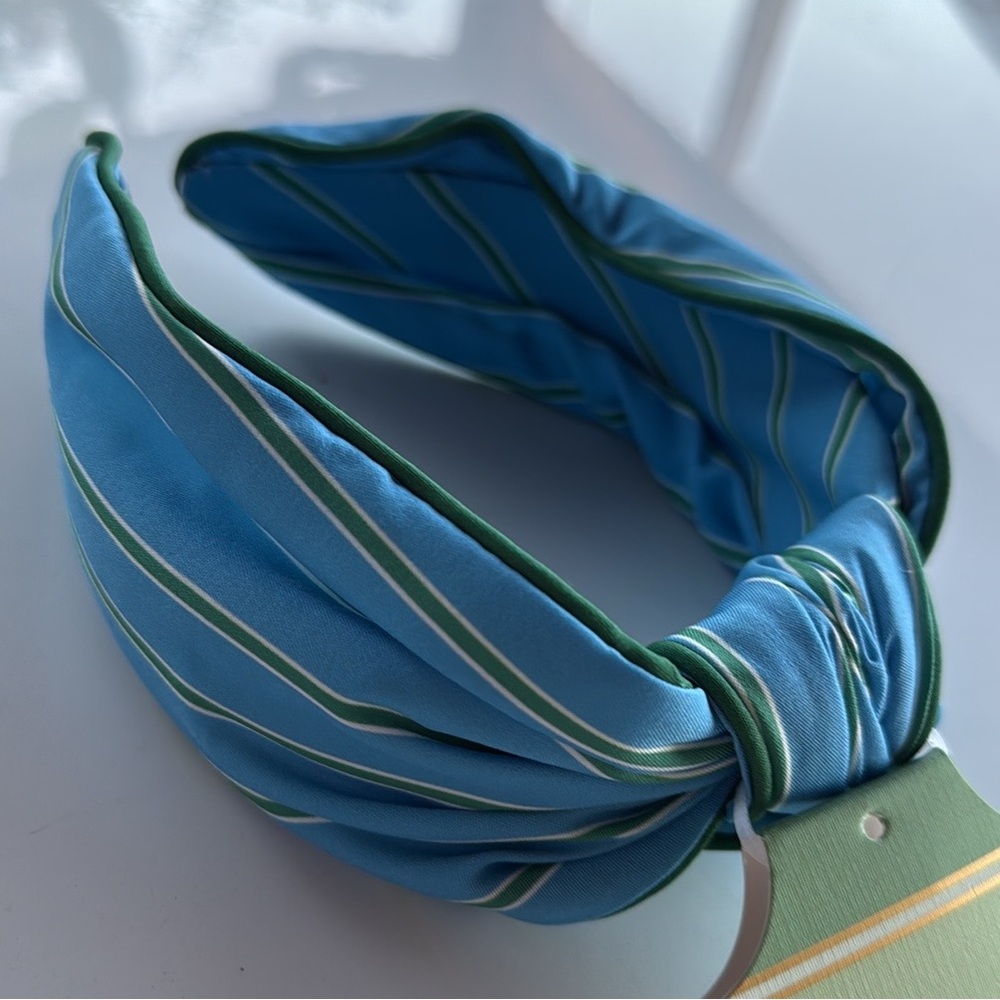 Blue and Green striped Headband